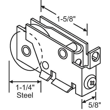 Strybuc Patio Door Roller Assembly 9-286